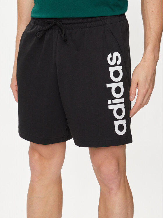 adidas adidas Sportovní kraťasy AEROREADY Essentials Single Jersey Linear Logo Shorts IC0062 Černá Regular Fit