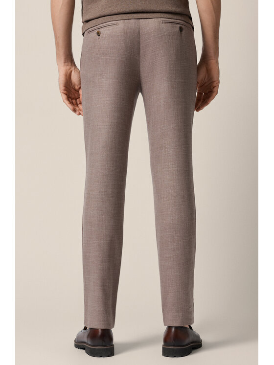 Lancerto Lancerto Spodnie materiałowe Umberto Jasnobrązowe SP131126000009 Brązowy Slim Fit