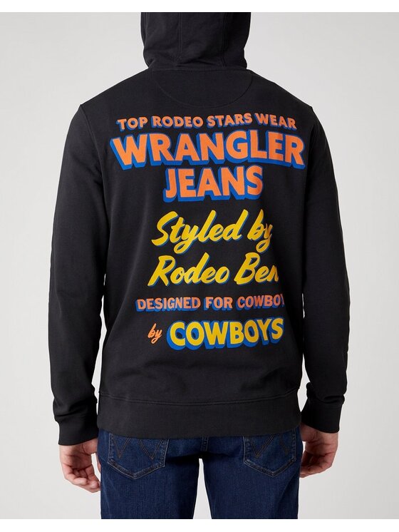 Wrangler Wrangler Bluza HOODIE Czarny Regular Fit
