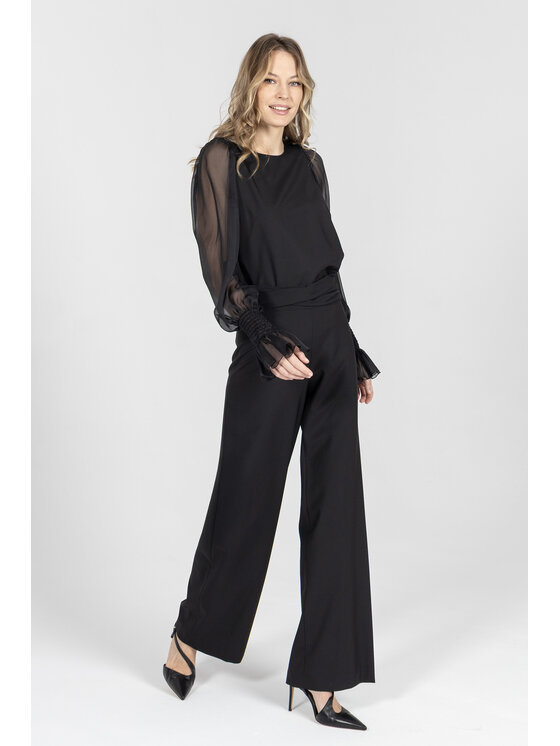 Deni Cler Milano Deni Cler Milano Spodnie materiałowe W-DC-5215-F2-G2-90-1 Czarny Loose Leg