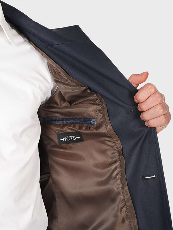 Evenemen Evenemen Płaszcz przejściowy MARKIZ Granatowy Slim Fit