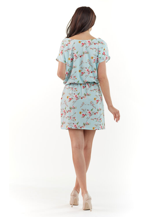 Awama Awama Sukienka letnia A231 Niebieski Basic Fit