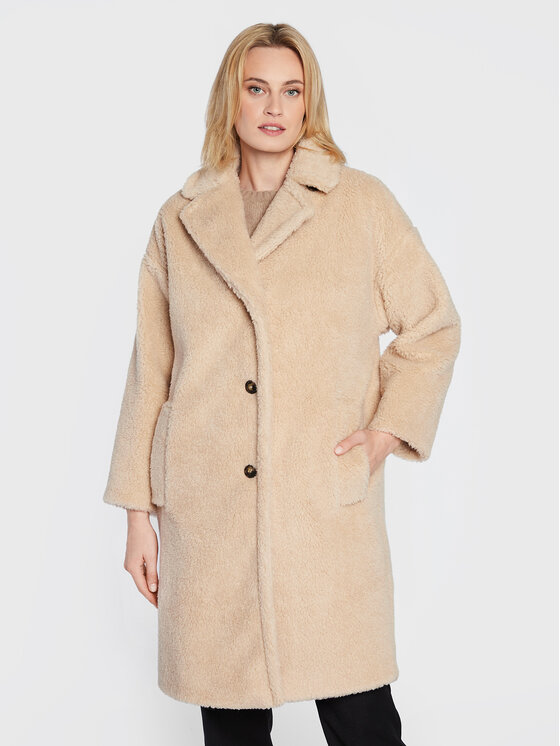 Weekend Max Mara Weekend Max Mara Cappotto in shearling Salmone 50160323 Beige Regular Fit