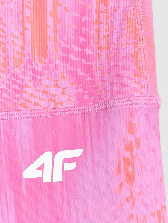 4F 4F Legginsy ACTIVE BY NATURE Czerwony Slim Fit