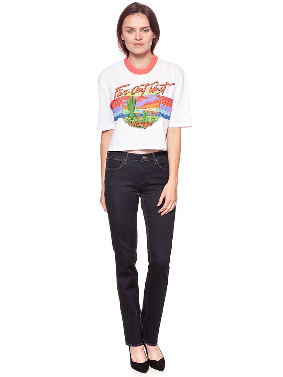 Wrangler Wrangler T-Shirt CROP 80'S TEE Biały Loose Fit