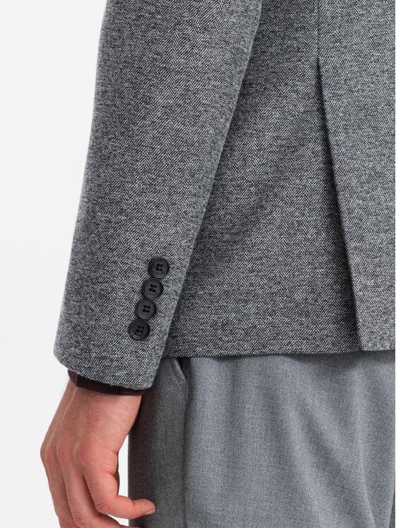Ombre Ombre Sako OM-BLZB-0138 Šedá Regular Fit