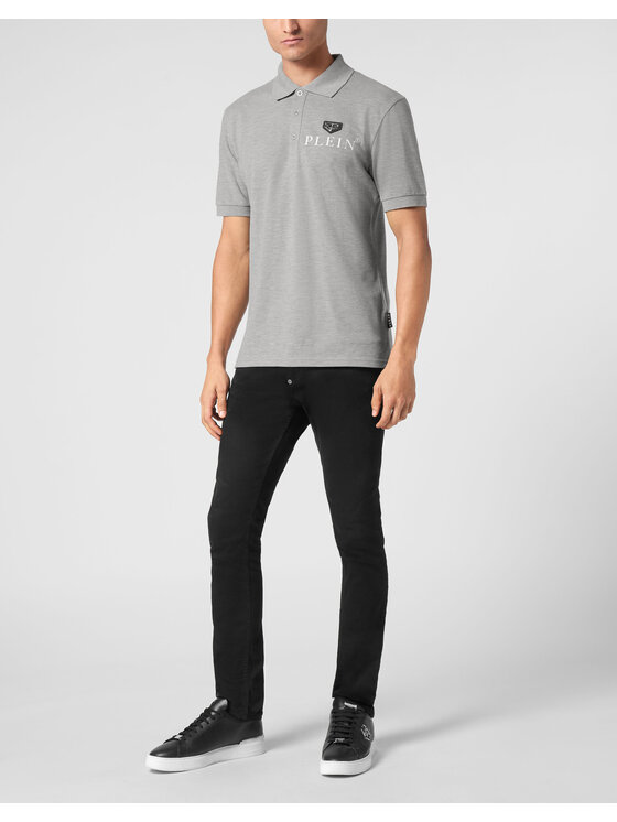 PHILIPP PLEIN PHILIPP PLEIN Polo 9553 Szary Slim Fit