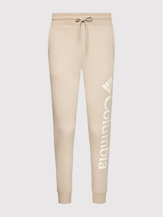 Columbia Columbia Spodnji del trenirke Logo Fleece 1940094 Bež Regular Fit