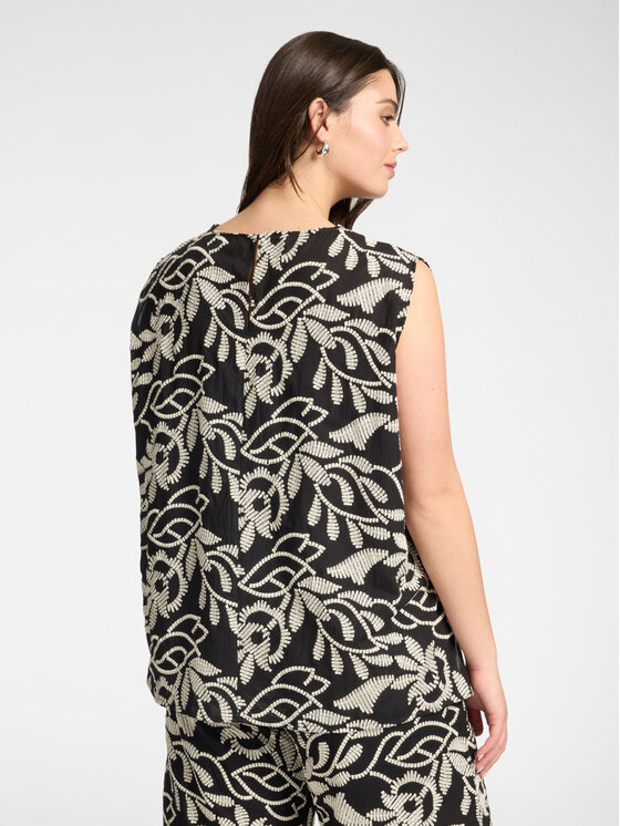 Elena Mirò Elena Mirò Top D018E100025N001 Czarny Regular Fit