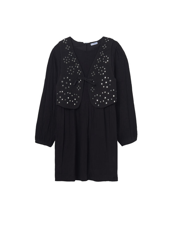 Mayoral Mayoral Sukienka codzienna 7910 Czarny Regular Fit