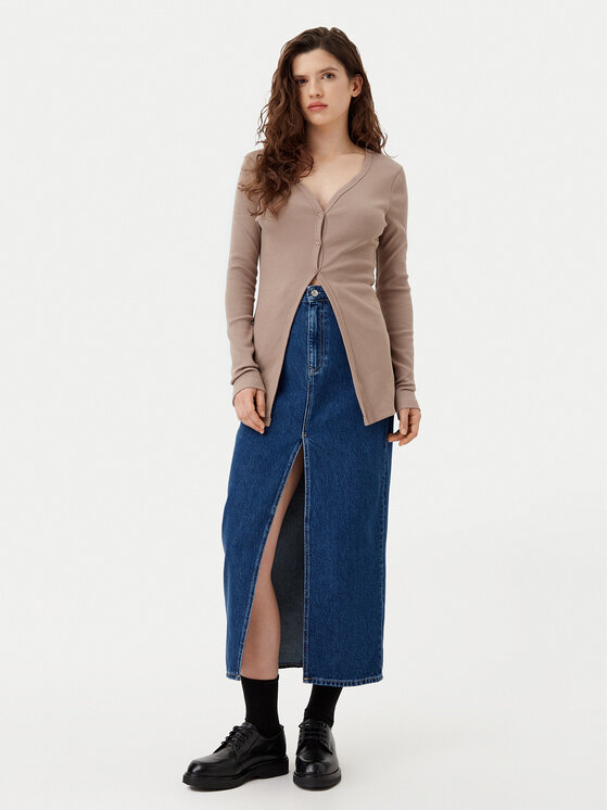 Calvin Klein Jeans Calvin Klein Jeans Pletena jopica J20J224761 Bež Slim Fit