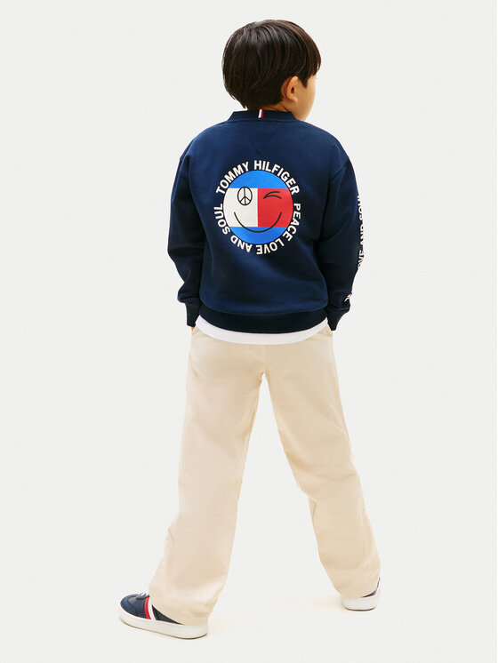 Tommy Hilfiger Tommy Hilfiger Džemperis ar kapuci Smiley Flag KB0KB10258 Tumši zils Regular Fit