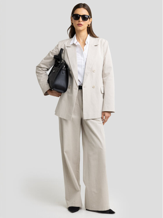BIG STAR BIG STAR Marynarka MARYLIA_800_130 Beżowy Basic Fit