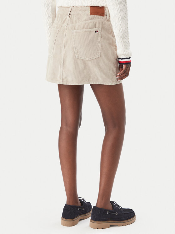 Tommy Jeans Tommy Jeans Мини пола DW0DW23388 Бежов Regular Fit