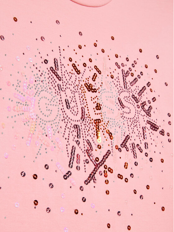 Guess Guess T-krekls J3YI21 K6YW1 Rozā Boxy Fit