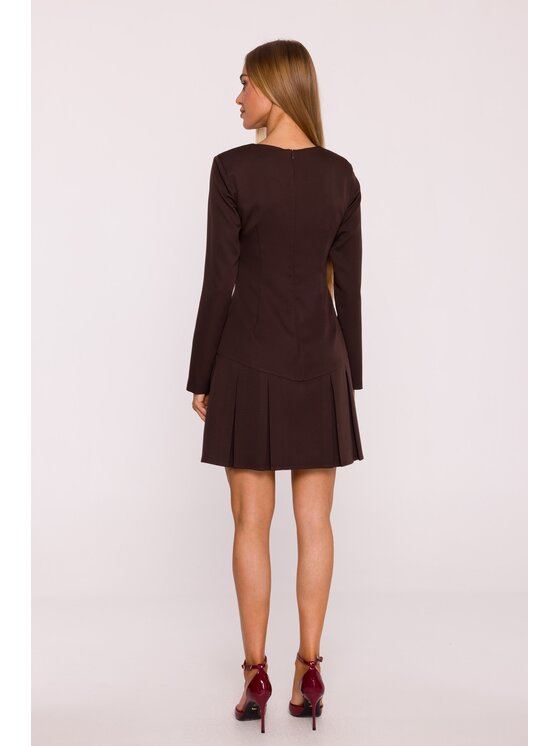 Made of Emotion Made of Emotion Sukienka wieczorowa M872 Brązowy Modern Slim Fit