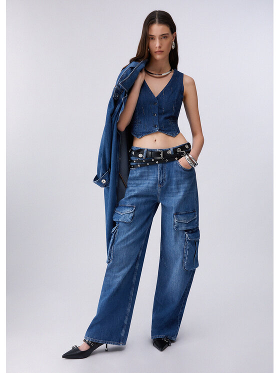 Liu Jo Liu Jo Gilet UA6188D031578033 Celeste Regular Fit