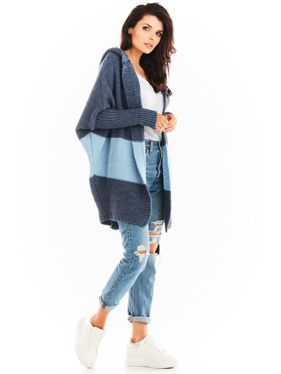 Awama Awama Sveter A392 Modrá Basic Fit