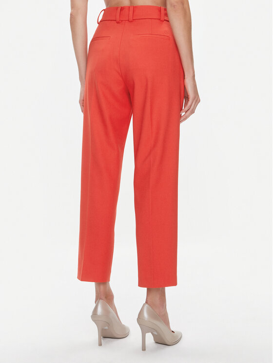 Tommy Hilfiger Tommy Hilfiger Medžiaginės kelnės Core WW0WW39723 Oranžinė Straight Fit