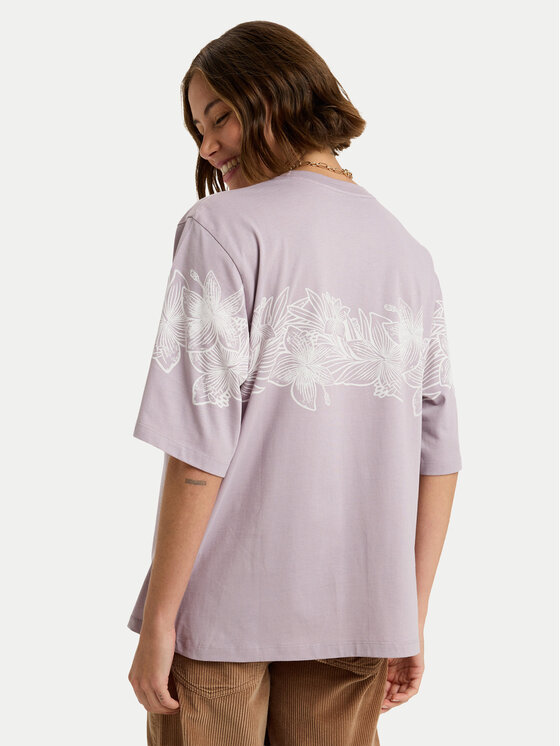 Roxy Roxy T-shirt Hangloose Placed ERJZT06019 Ljubičasta Oversize