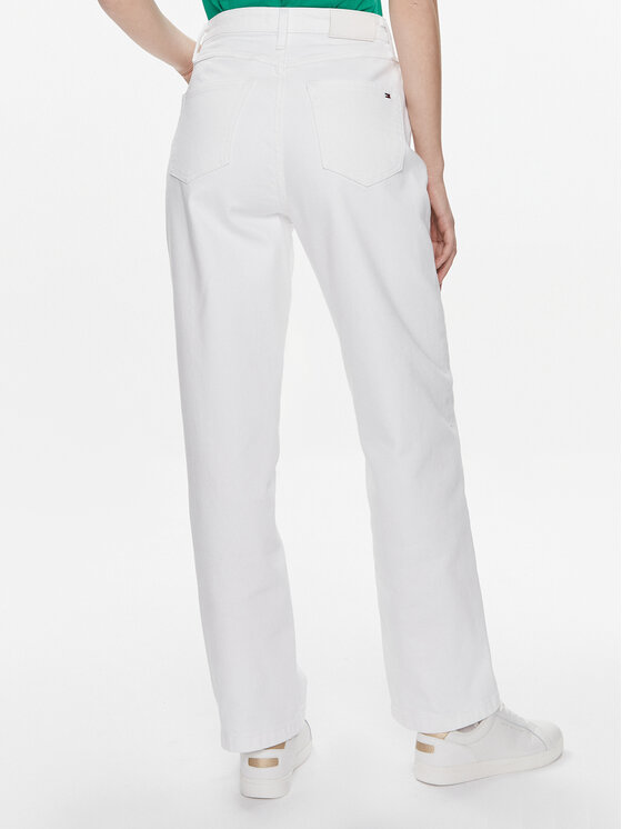 Tommy Hilfiger Tommy Hilfiger Jeans hlače WW0WW41319 Bela Straight Fit