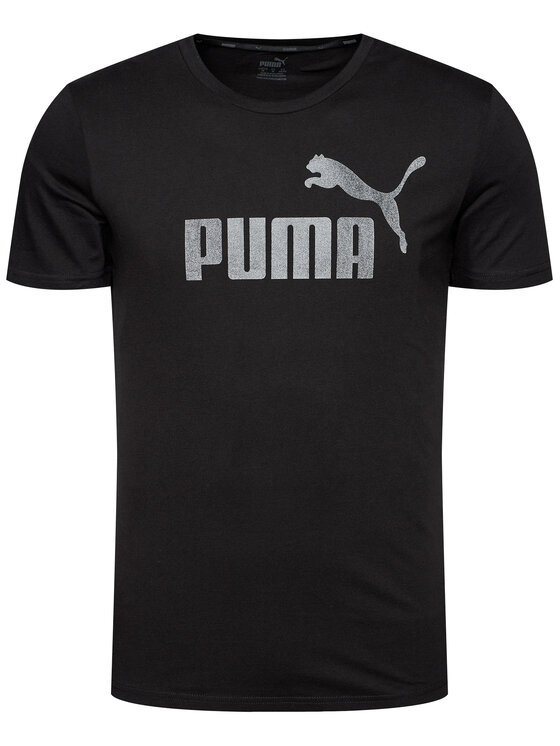 Puma Puma Тишърт Essentials Logo Tee 582046 Черен Regular Fit
