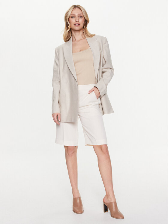 Calvin Klein Calvin Klein Bermudu šorti K20K205242 Écru Regular Fit