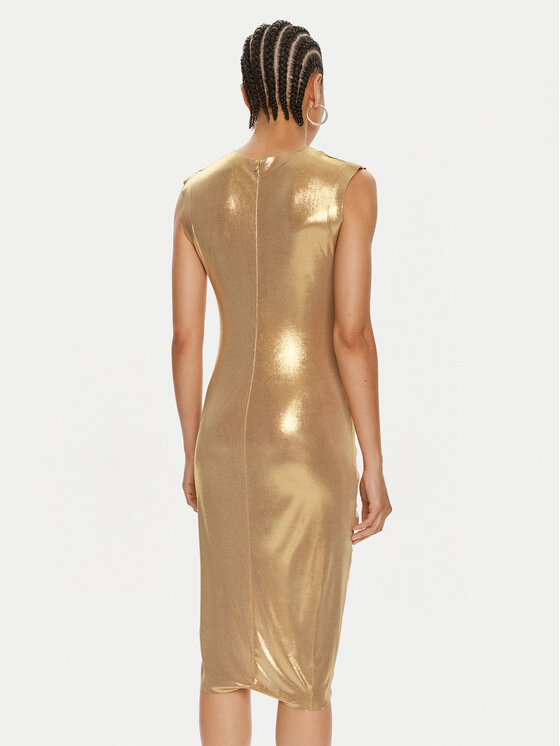 NORMA KAMALI NORMA KAMALI Коктейлна рокля ST1243LMD45008 Златист Slim Fit