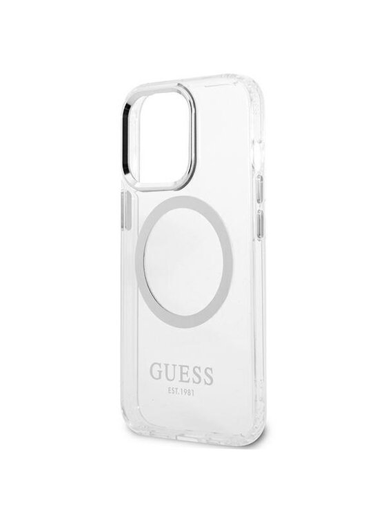 Guess Guess Etui na telefon iPhone 13 Pro Srebrny