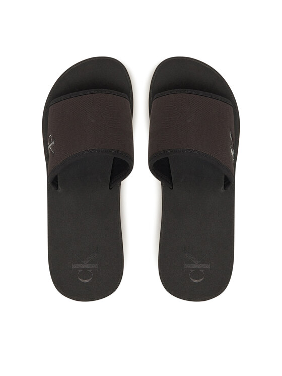 Calvin Klein Jeans Calvin Klein Jeans Шльопанці Beach Wedge Slide Canvas YW0YW01725 Чорний