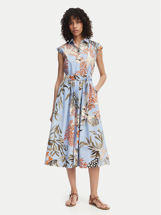 Marella Marella Sukienka koszulowa Padana 2613221202 Błękitny Regular Fit