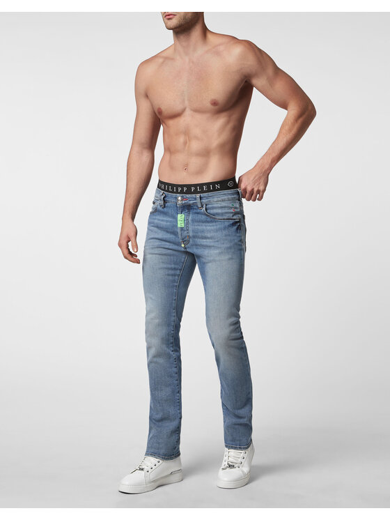 PHILIPP PLEIN PHILIPP PLEIN Jeansy 3729 Niebieski jasny Straight Fit