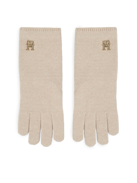 Mănuși de Damă Tommy Hilfiger Limitless Chic Wool Gloves AW0AW15359 Écru