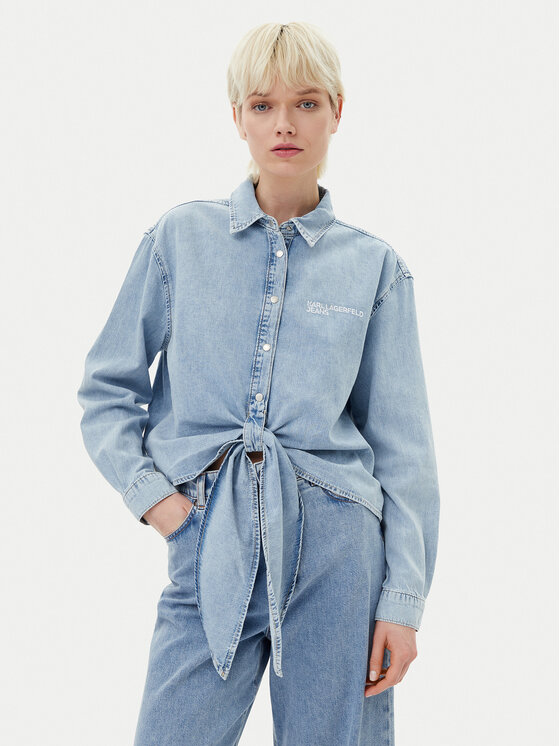 Karl Lagerfeld Jeans džínsová košeľa A2W11021 Modrá Regular Fit