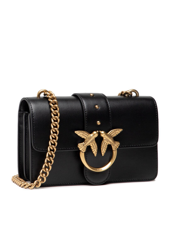 PINKO Pinko Дамска чанта Love Mini Icon Simply 10 Cl AI 21-22 PLTT 1P22AB Y6XT Черен
