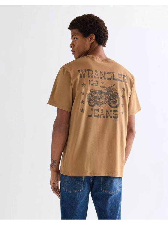 Wrangler Wrangler T-Shirt GRAPHIC TEE Beżowy Relaxed Fit