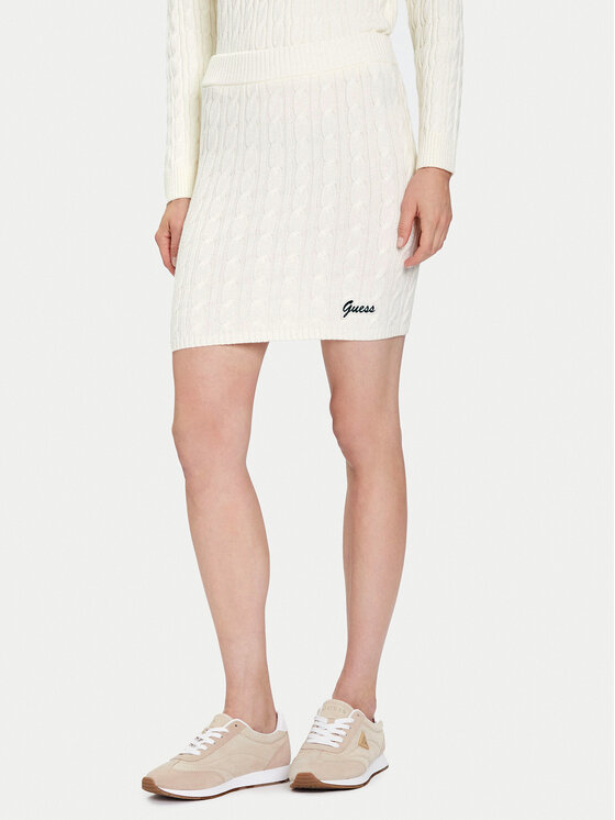 Guess Guess Pouzdrová sukně V5BD03 Z0572 Béžová Regular Fit