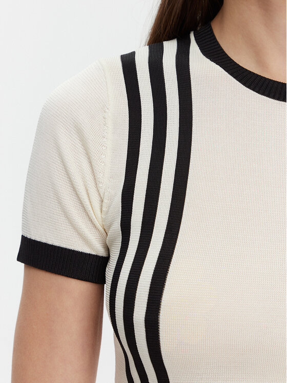adidas adidas T-Shirt Knitted 3-Stripes JJ0961 Beige Slim Fit