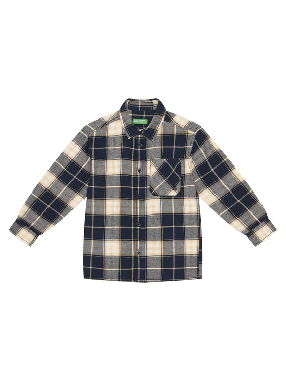 United Colors Of Benetton United Colors Of Benetton Риза 5LQHCQ04B Тъмносин Oversize