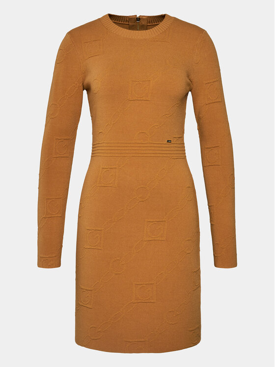 Gaudi Gaudi Kootud kleit 321FD13005 Oranž Regular Fit