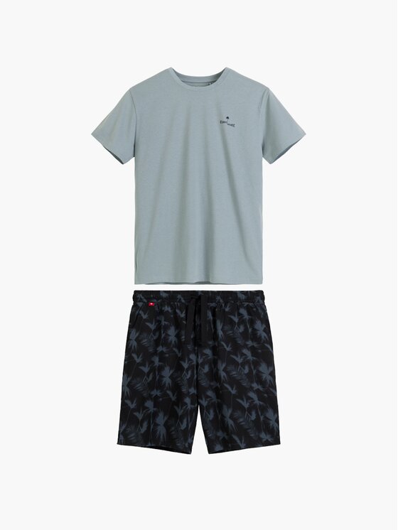 Atlantic Atlantic Piżama Palms Niebieski Regular Fit