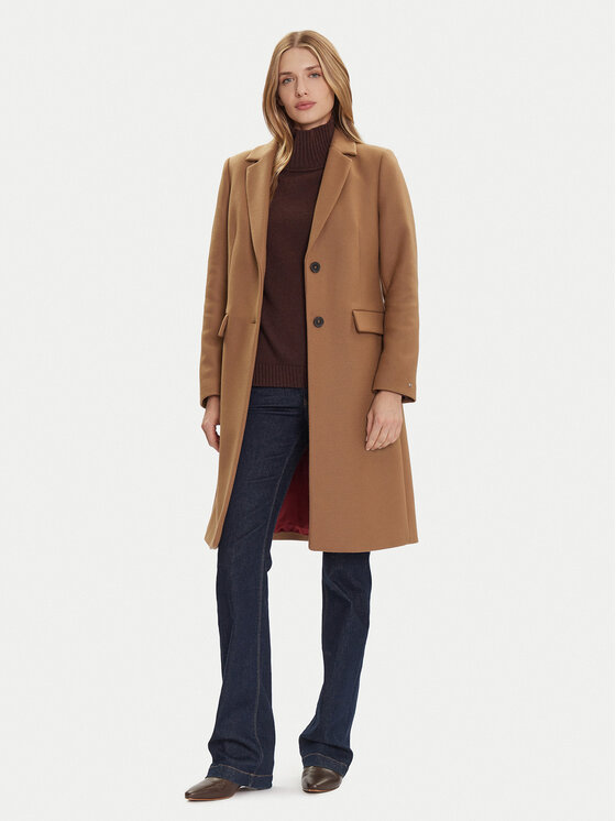 Tommy Hilfiger Tommy Hilfiger Вълнено палто WW0WW46547 Бежов Regular Fit