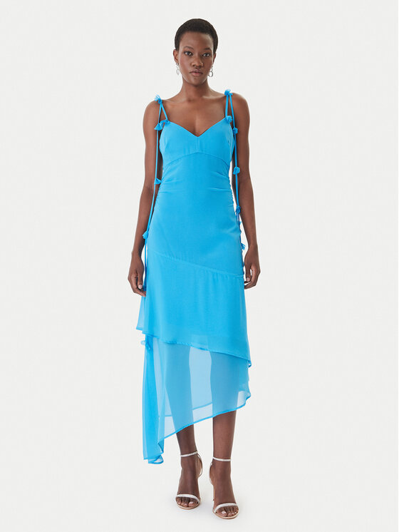 Guess Guess Kokteilinė suknelė W6GKAD W2526 Mėlyna Regular Fit