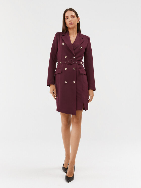 Maryley Maryley Haljina za svaki dan 23IB372/41GI Tamnocrvena Regular Fit
