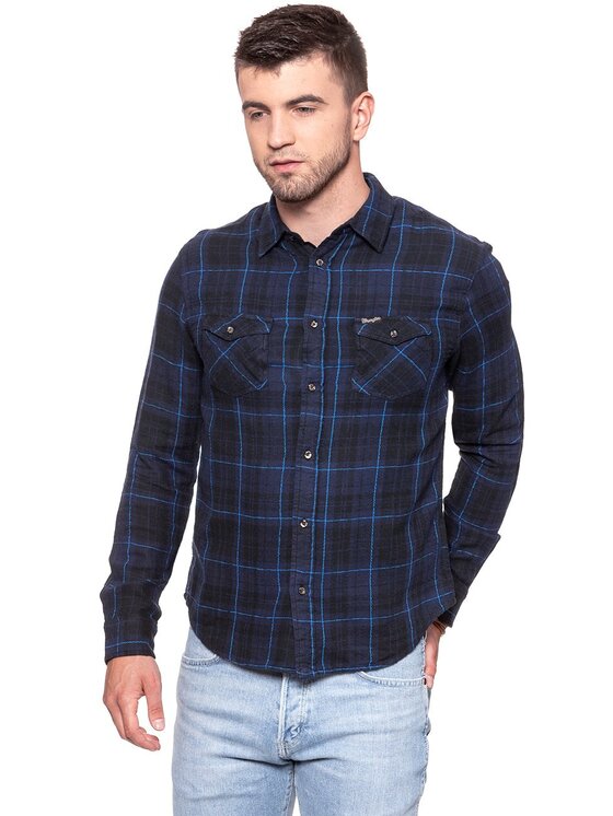 Wrangler Wrangler Camicia 2PKT MODERN WEST Nero Regular Fit