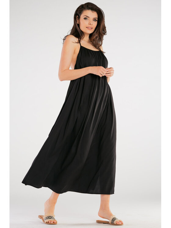 Awama Awama Sukienka letnia A428 Czarny Basic Fit