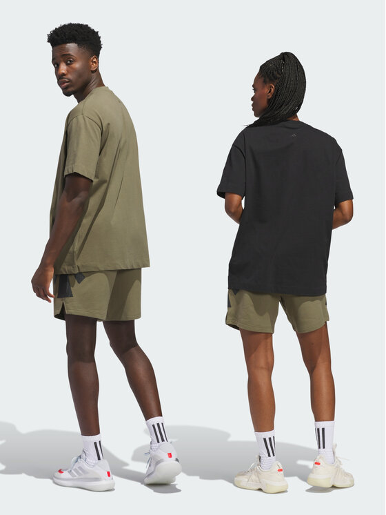 adidas adidas Szorty sportowe Basketball Zielony Loose Fit
