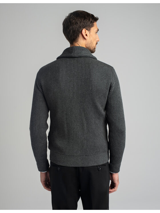Borgio Borgio Kardigan magnano_gr Szary Regular Fit