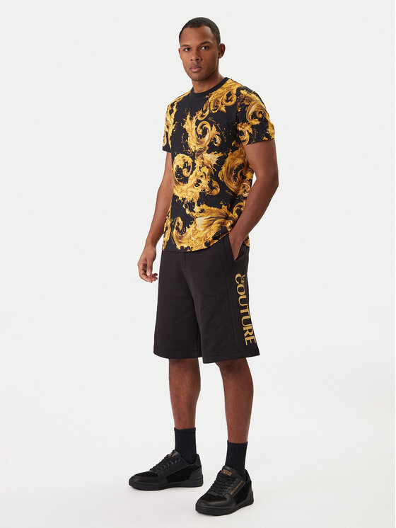 Versace Jeans Couture Versace Jeans Couture Tričko 80GAH6S0 JS543 Čierna Regular Fit
