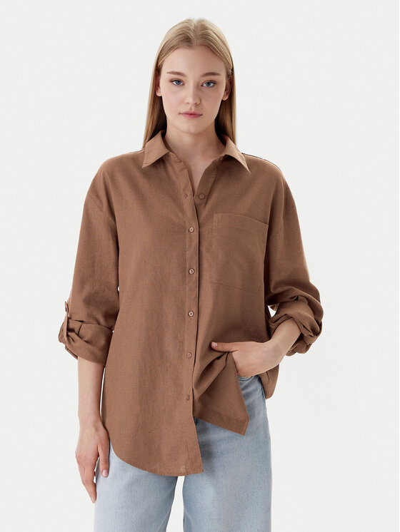 Calvin Klein Jeans Cămașă LV044E195G Maro Regular Fit